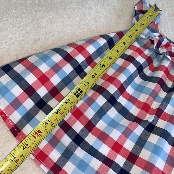 Tommy Bahama Plaid Ruffle Dress in Red, Blue, & White EUC 12M - Picture 7 of 8